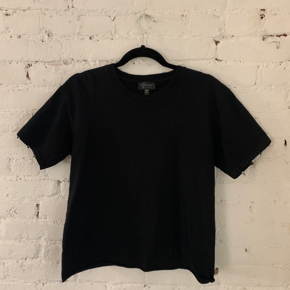 Topshop Black shortsleeved sweatshirt Small
